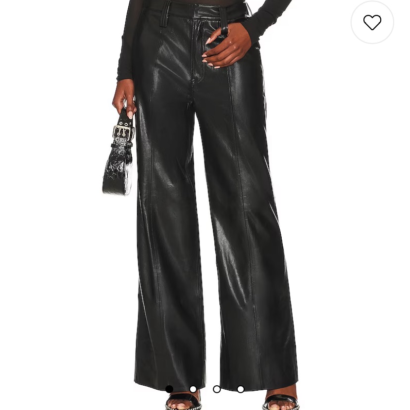Revolve 7 For All Mankind Vegan Leather Easy Trousers In Jet Set Medium